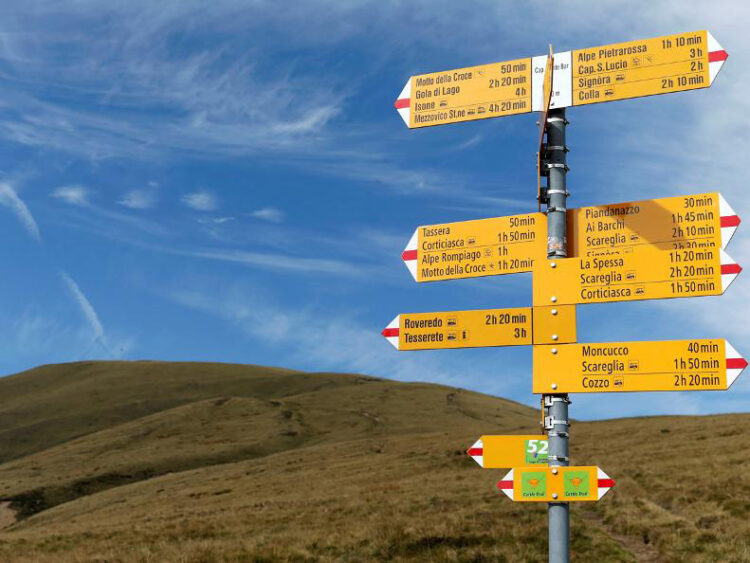 In Ticino rimossi i cartelli indicatori in alta montagna